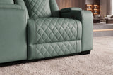 Cinema armchair HOLLYWOOD 2-seater electrically adjustable artificial leather sage
