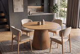 Dining table VALHALLA WOOD Ø 120cm round oak wood veneered natural
