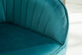 Chair TURIN with armrests velvet turquoise