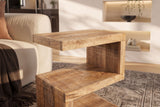 Side table S 60cm S-shape w/ open storage space mango wood natural