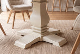 Esstisch HAMPTONS 120cm rund recyceltes Kiefernholz hellbraun cremefarben