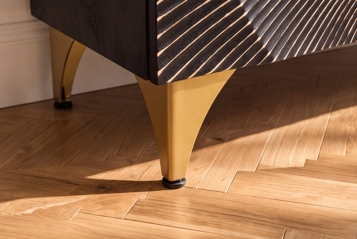 Sideboard GOLDEN SUNSET 100cm 3D mango wood black gold