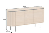 Sideboard ATELIER 160cm in natürlicher Eichenholzoptik mit schwarzen Beinen