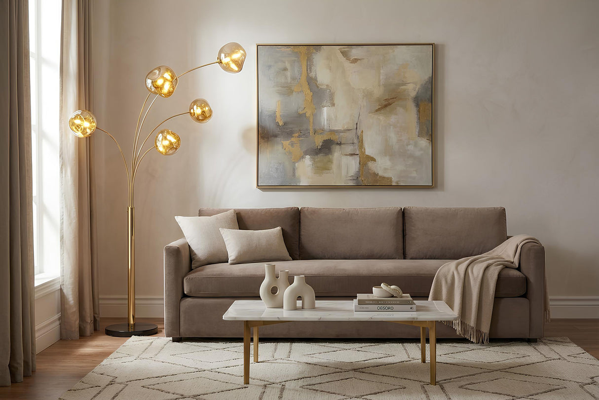 Floor lamp LIQUID DIAMOND gold 200cm