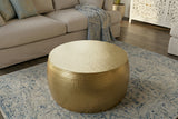 Couchtisch ORIENT II 60cm mit Hammerschlageffekt gold