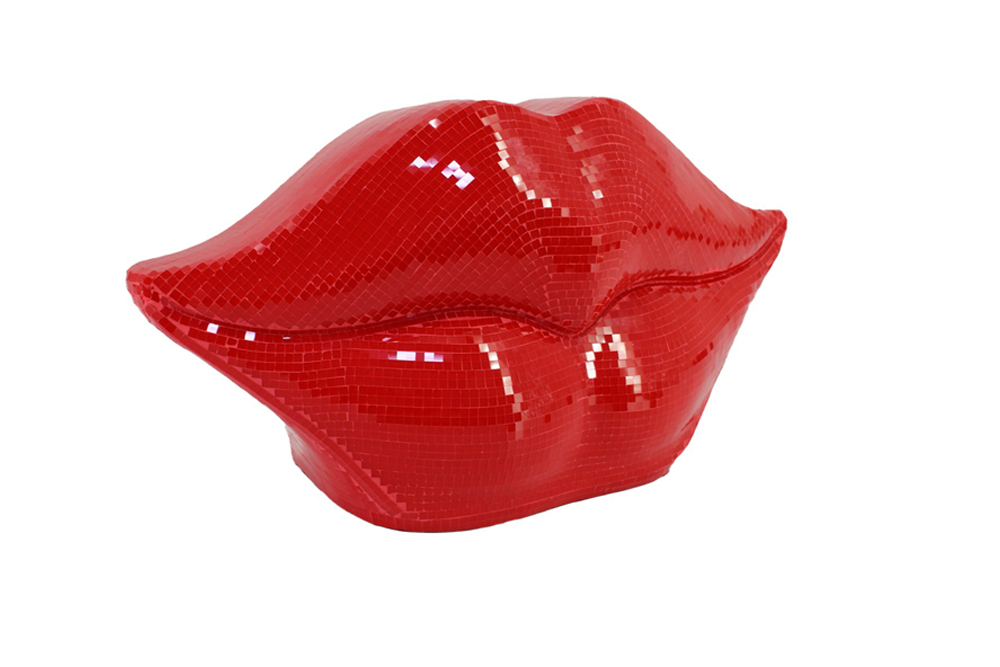 Dekoration DISCO LIP 45cm Mosaik rot