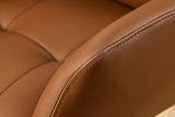 Swivel chair SIGNATURE 360° w/ armrests spring core leather cognac rotatable