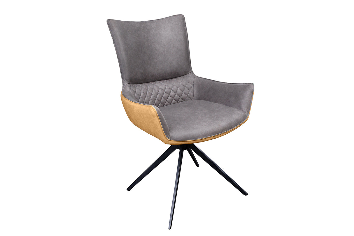 Swivel chair ALPINE microfibre grey brown