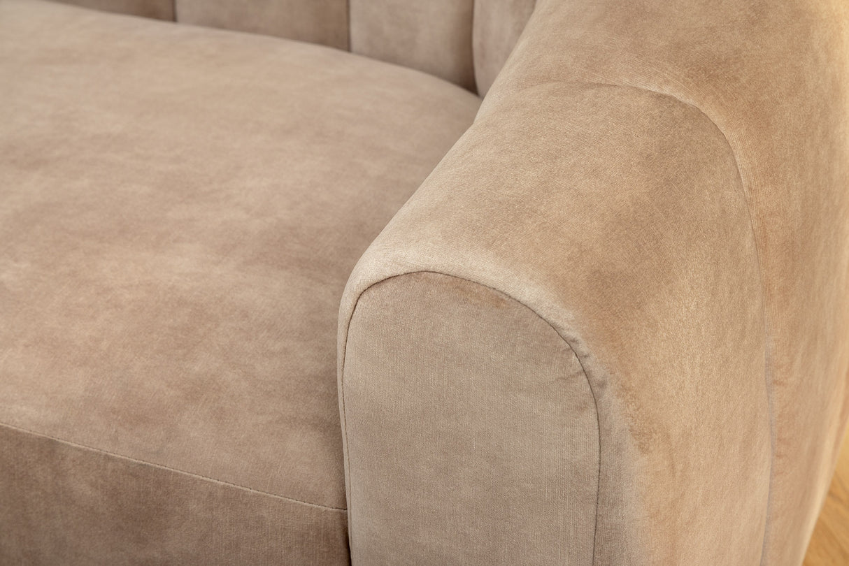 Canapé BABYLON 200cm 3 places velours beige