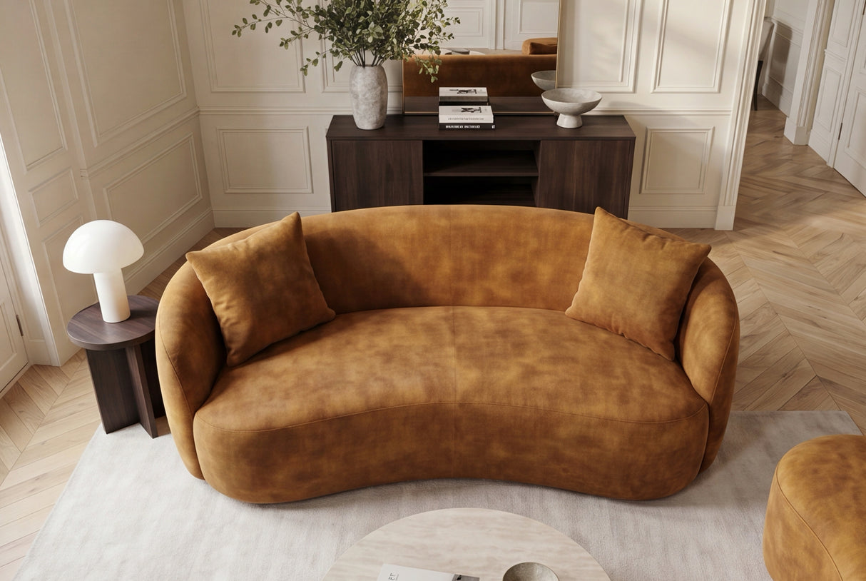 Sofa ELEMENTAL 180cm 2-Sitzer Samt senfgelb