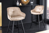 Bar chair EUPHORIA 74cm velvet champagne greige