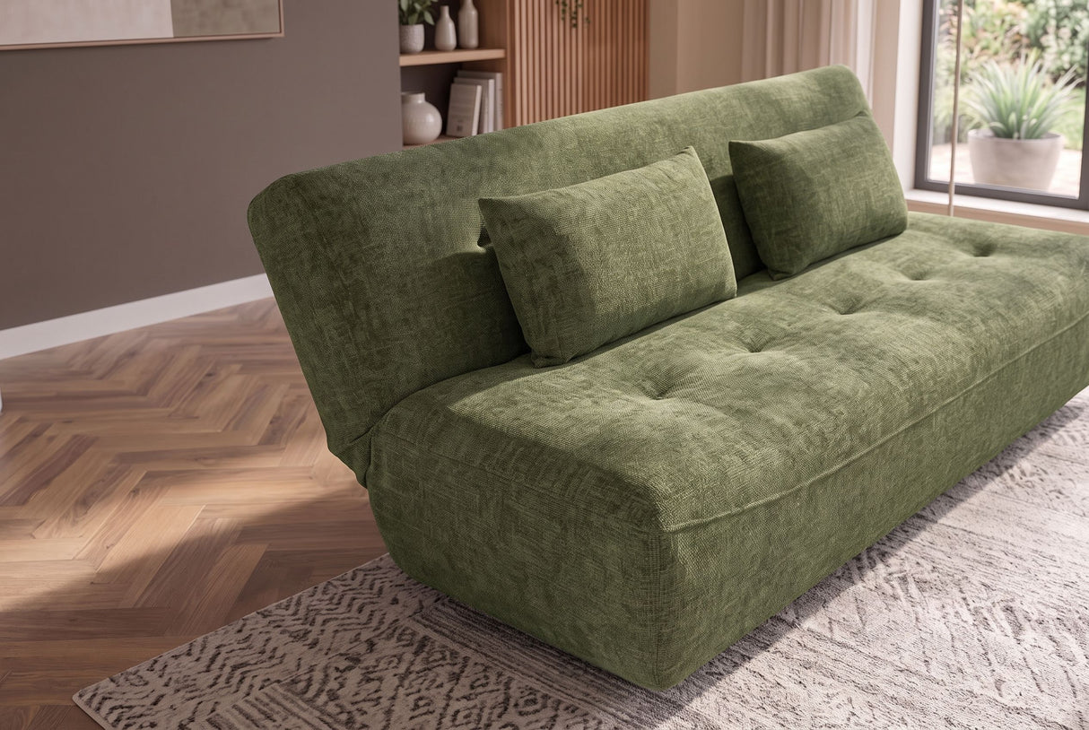 Schlafsofa ELYPSE 200cm 3-Sitzer Chenille grün