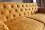 Sofa bed MAISON BELLE AFFAIRE 220cm velvet mustard yellow