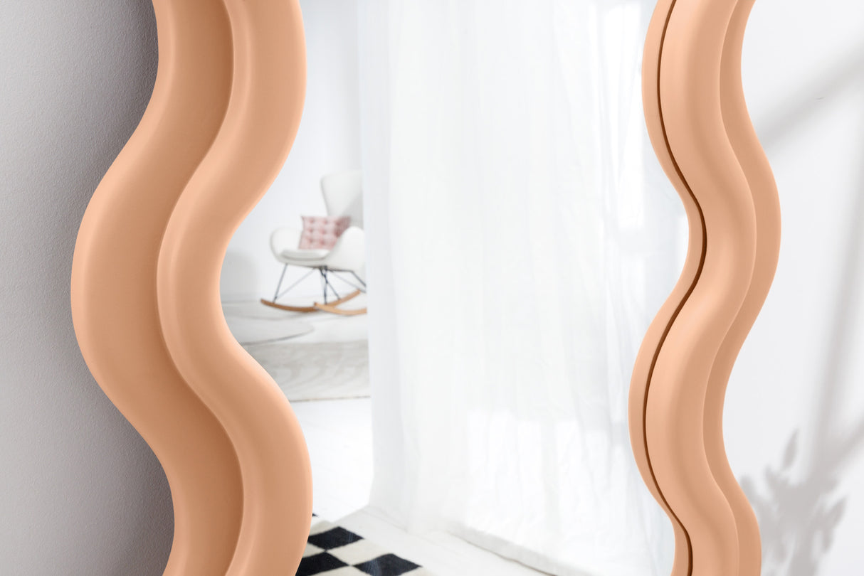 Wall mirror CURVY 160cm apricot