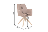 Swivel chair ALMARA 360° auto-return w/ armrests pocket spring core leather cognac brown