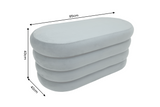 Polsterbank VOGUE 85cm oval m. Stauraum Samt grau