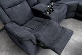 Cinema armchair HOLLYWOD 5-seater textured fabric dark grey