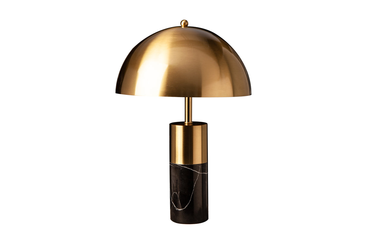 Table lamp BURLESQUE marble base black golden shade