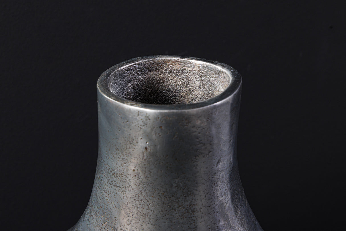 Vase RING 40cm metal dark grey handmade
