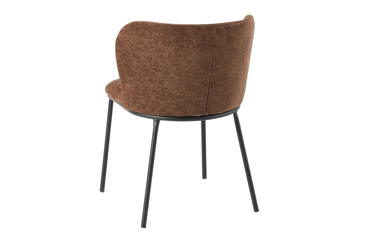 Stuhl LYON schwarzes Metallgestell braun
