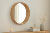 Wall mirrow PORTRAIT 70cm round oak wood veneered