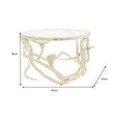 Coffee table SNAKE 70cm gold with glass plate