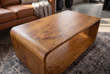 Coffee table CUBUS 100cm w/ storage space mango wood brown honey finish