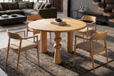 Dining table ARTE 120cm round sculptural legs mango wood natural