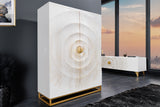 Bar cabinet GOLDEN SUNSET 140cm 3D mango wood white handmade