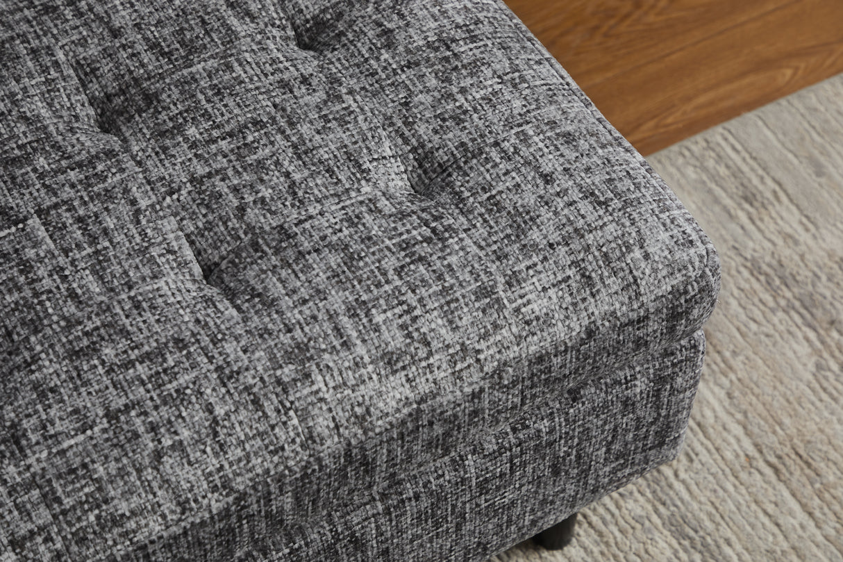 Ecksofa STOCKHOLM 220cm 3-Sitzer Federkern Strukturstoff grau