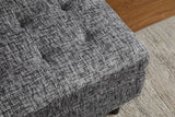 Ecksofa STOCKHOLM 220cm 3-Sitzer Federkern Strukturstoff grau