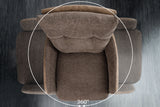 Swivel chair BIG GEORGE w/ armrests flat woven fabric microfibre taupe rotatable