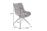 Chair DIVANI retro style artificial leather microfibre light grey black