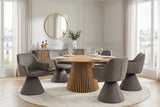 Swivel chair AMBIENTO 180° auto-return w/ armrests stone