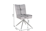 Swivel chair LUGANO 360° auto-return 150 kg load capacity spring core velour velvet grey black