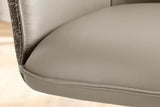 Swivel chair LE GRAND rotatable 180° w/ armrests textured cloth and leather taupe