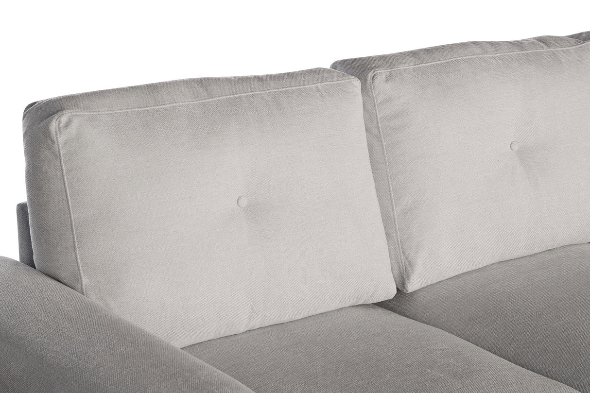 Sofa bed APARTMENT 245cm 3-seater w/ ottoman and storage space textured fabric beige