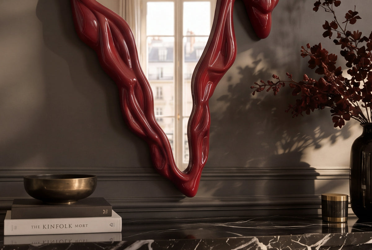 Wall mirror FLUIDUM 150cm red