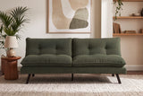 Sofa bed COCOONING 190cm 3-seater cord green