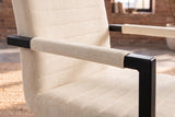 Cantilever chair LOFT w/ armrests cord beige metal frame black