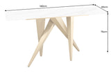 Console ART LIVING 140cm ceramic white marble top w/ champagne golden frame