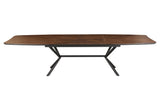 Esstisch GRANDEZZA 180-270cm ausziehbar in natürlicher Walnussoptik mit schwarzem Metallgestell