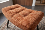 Hocker SCANDINAVIA m. schwarzen Metallbeinen Chenille-Stoff rostbraun