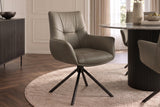 Drehstuhl SIGNATURE 360° drehbar m. Armlehnen Federkern Leder taupe