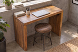 Bürotisch Konsole MAKASSAR 100cm Mangoholz braun honigfarbenes Finish