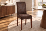 Chair GENUA microfibre vintage look cigar brown w/ rubberwood legs
