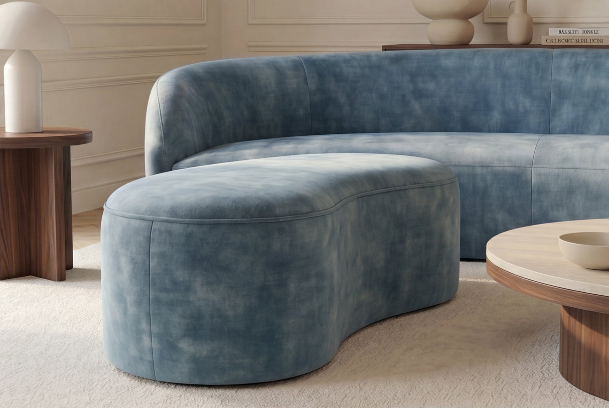 Bench chest ELEMENTAL 120cm upholstered w/ storage space velvet petrol