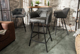 Bar chair LOFT with armrests microfibre antique grey