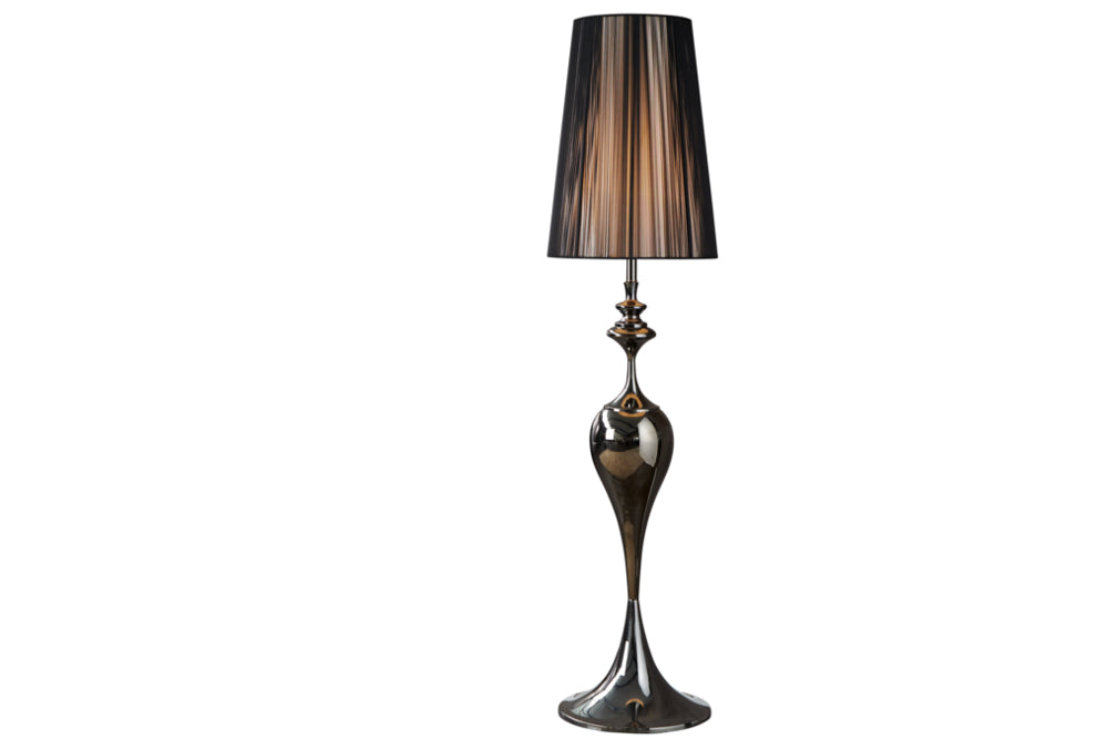 Floor lamp LUCIE 160cm black nylon shade baroque style