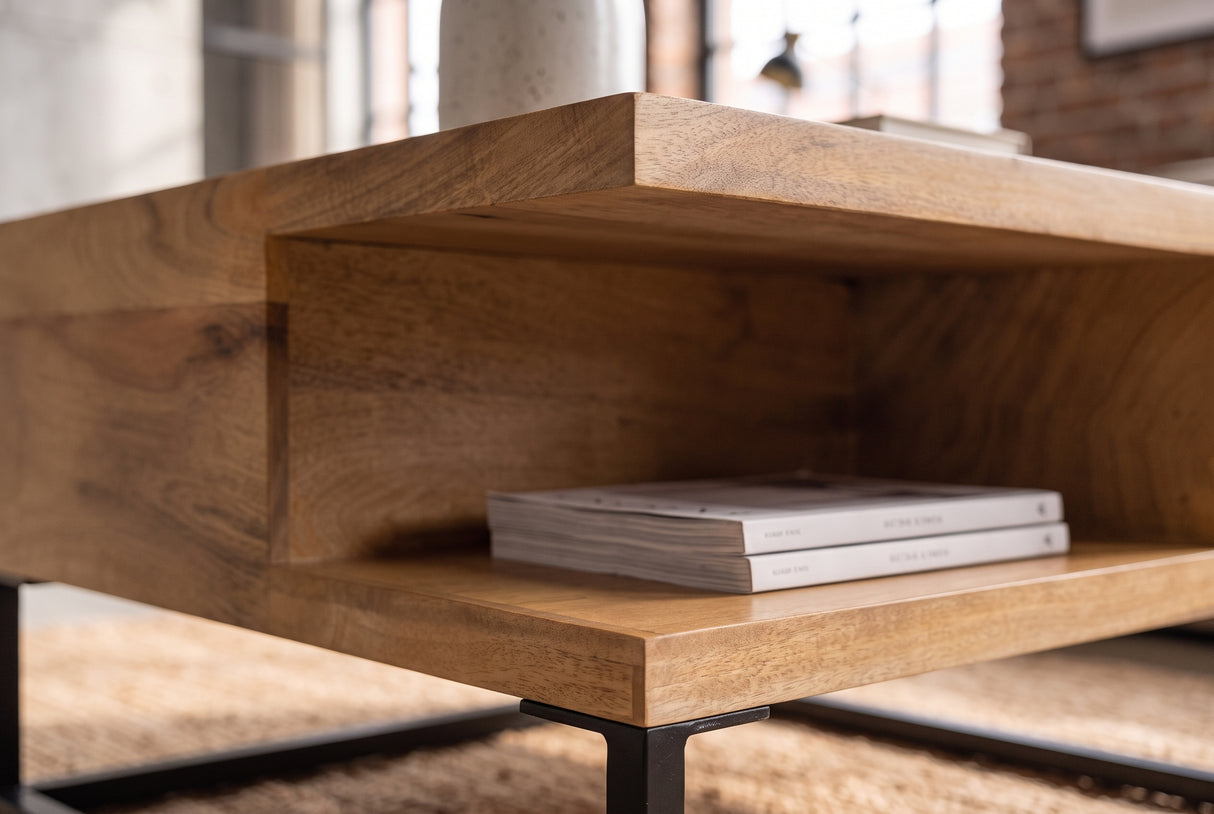 Couchtisch GIANT 60cm Mangoholz cremeweiß